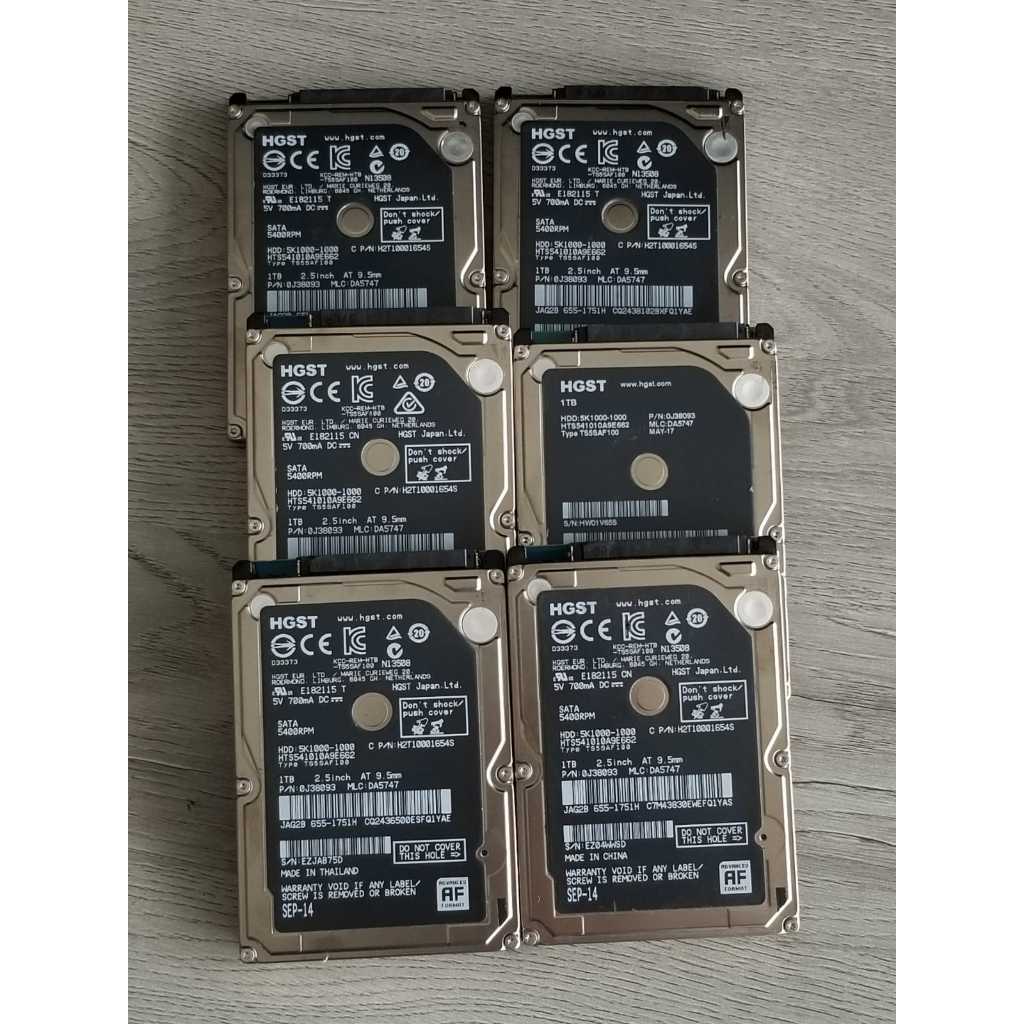 HDD LAPTOP  HGST 1TB SENTINEL 100/100%  RPM 5400 BEKAS COPOTAN NORMAL