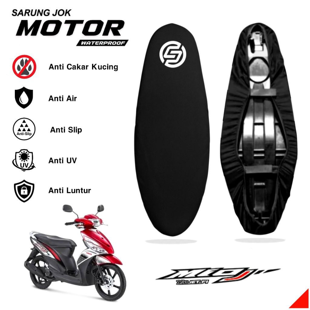 cover jok motor MIO J sarung jok motor waterproof anti cakaran kucing