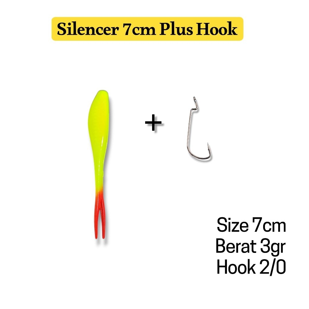 SILENCER 7CM DENGAN HOOK 2/0. umpan casting gabus. lure casting gabus.