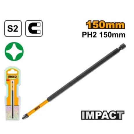 Mata Obeng Panjang 15cm Impact screwdriver bit INGCO SDBIM71PH2150