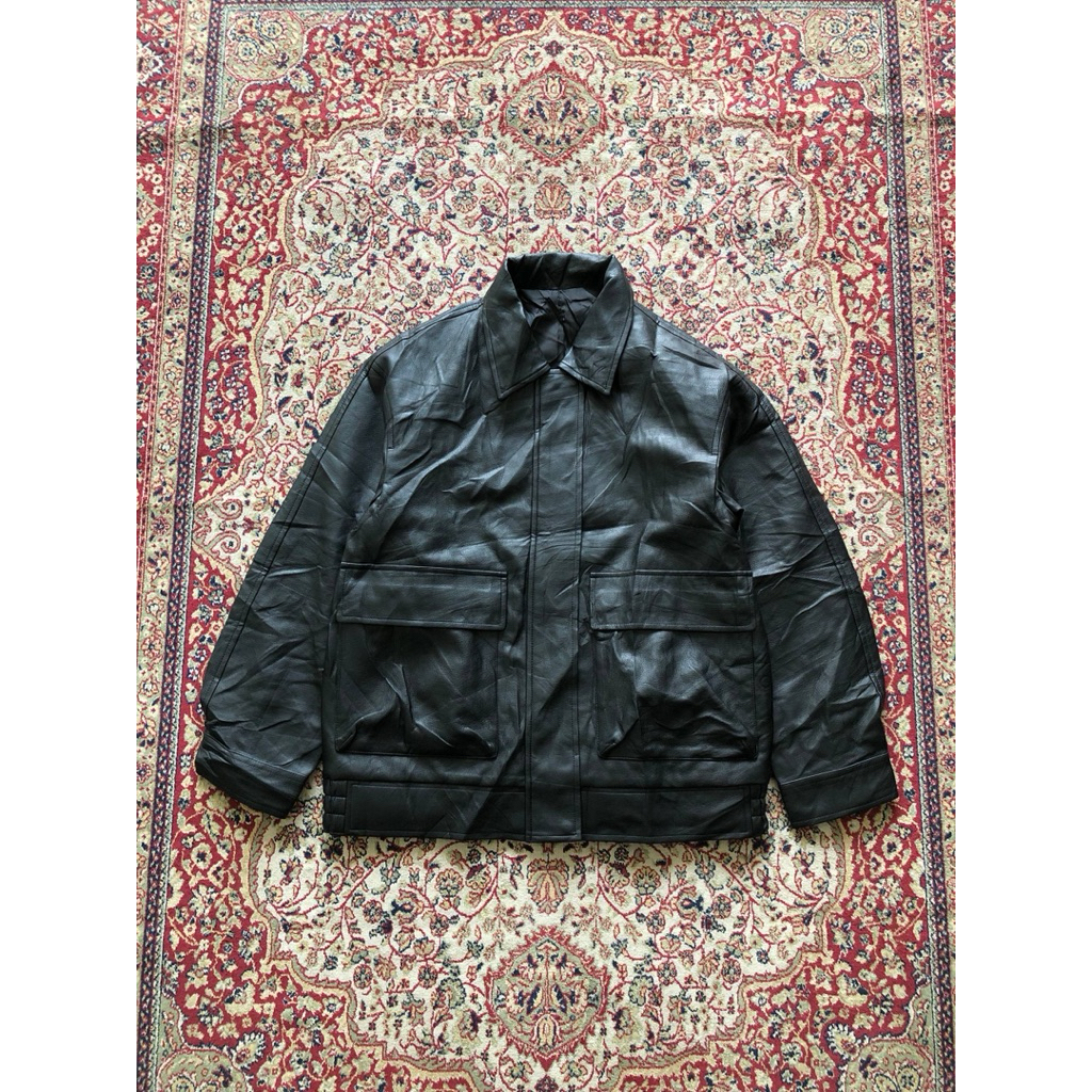 Gu women leather synthetic work jacket Vintage leather women jacket i215