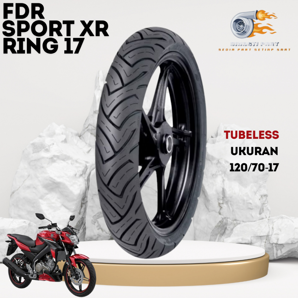 Ban Motor FDR SPORT XR Ring 17 Tubeless Ukuran 120/70-17 Cocok Untuk Motor Yamaha Vixion, R15, MX Ki