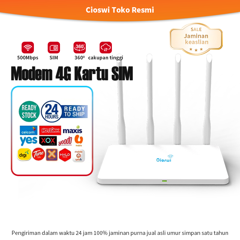 Ciowsi 4G Modem 500MBPS High Speed Modem Wifi Portable Perangkat Kantor Portabel Cerdas untuk Rumah