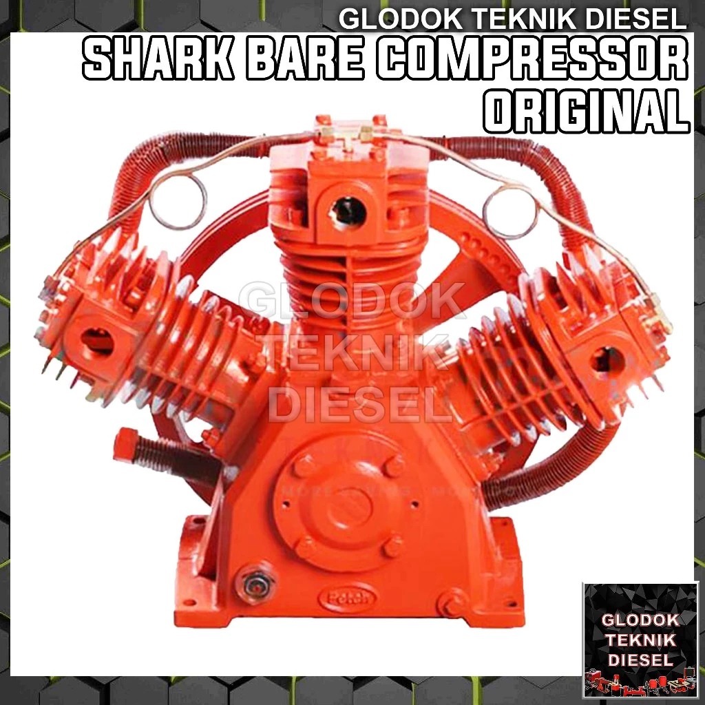 Shark Bare Air Compressor 15 HP Kepala Kompresor Head pump ORIGINAL Shark 15HP