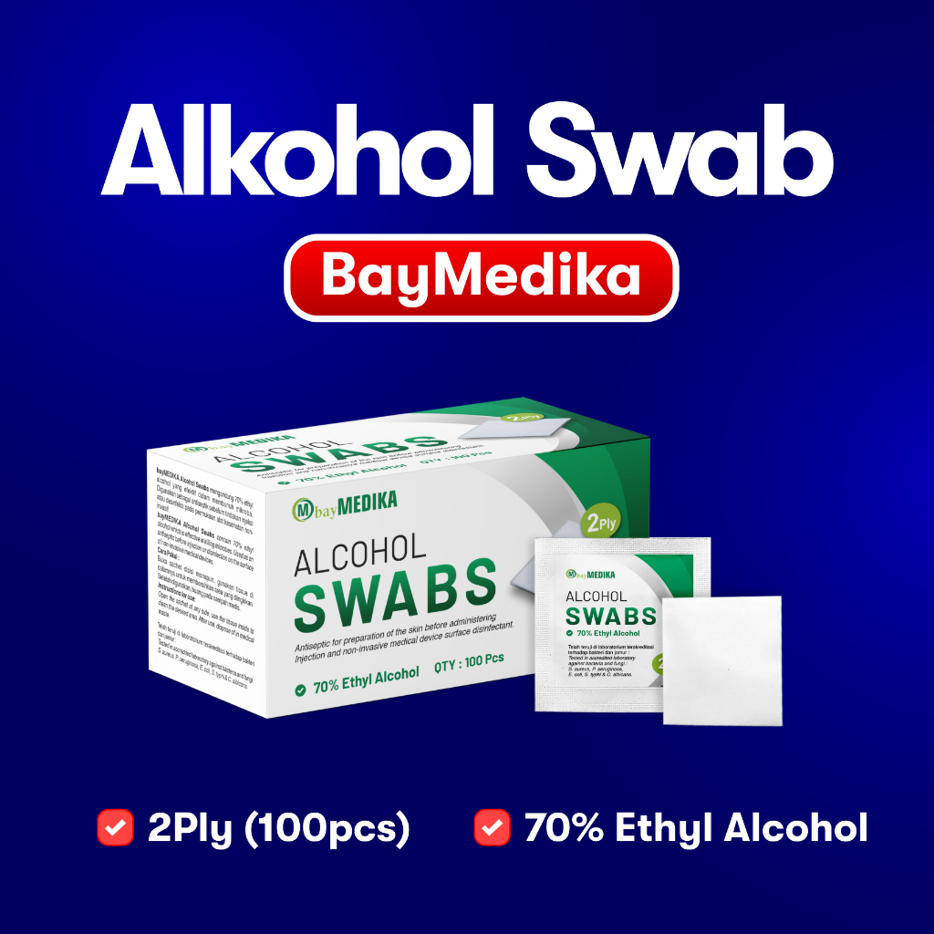 BAYMED - Akohol Swab ISI 100 / Alcohol Swabs / Tisu Alkohol
