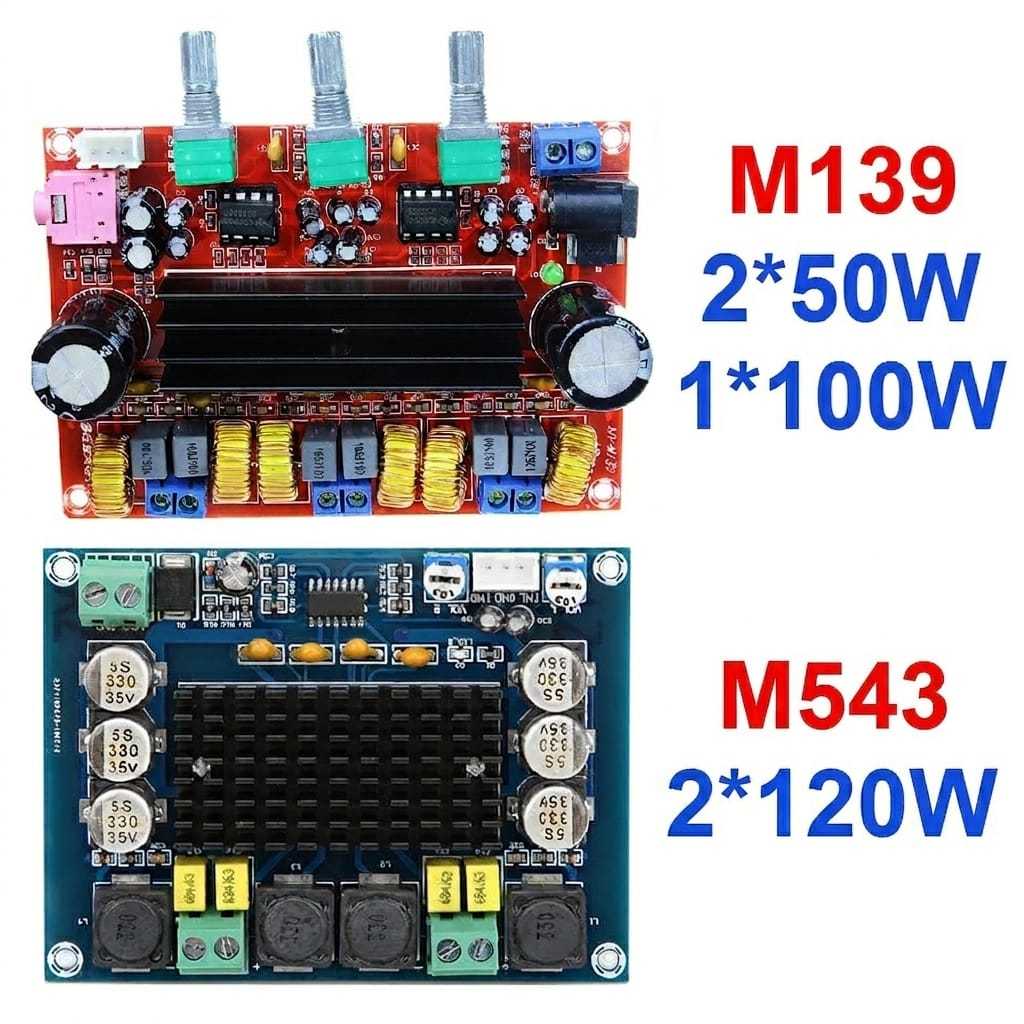 M139 M543 Kit Power Amplifier Class D TPA3116D2 2x50W+100W 2x120W Stereo Subwoofer XH-M139 XH-M543