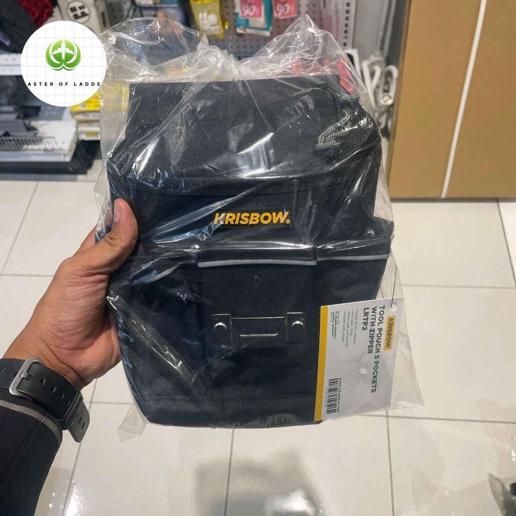 Krisbow Tas Perkakas Pinggang 5 kantong/Tool Bag Tas Kerja Dual Zipper