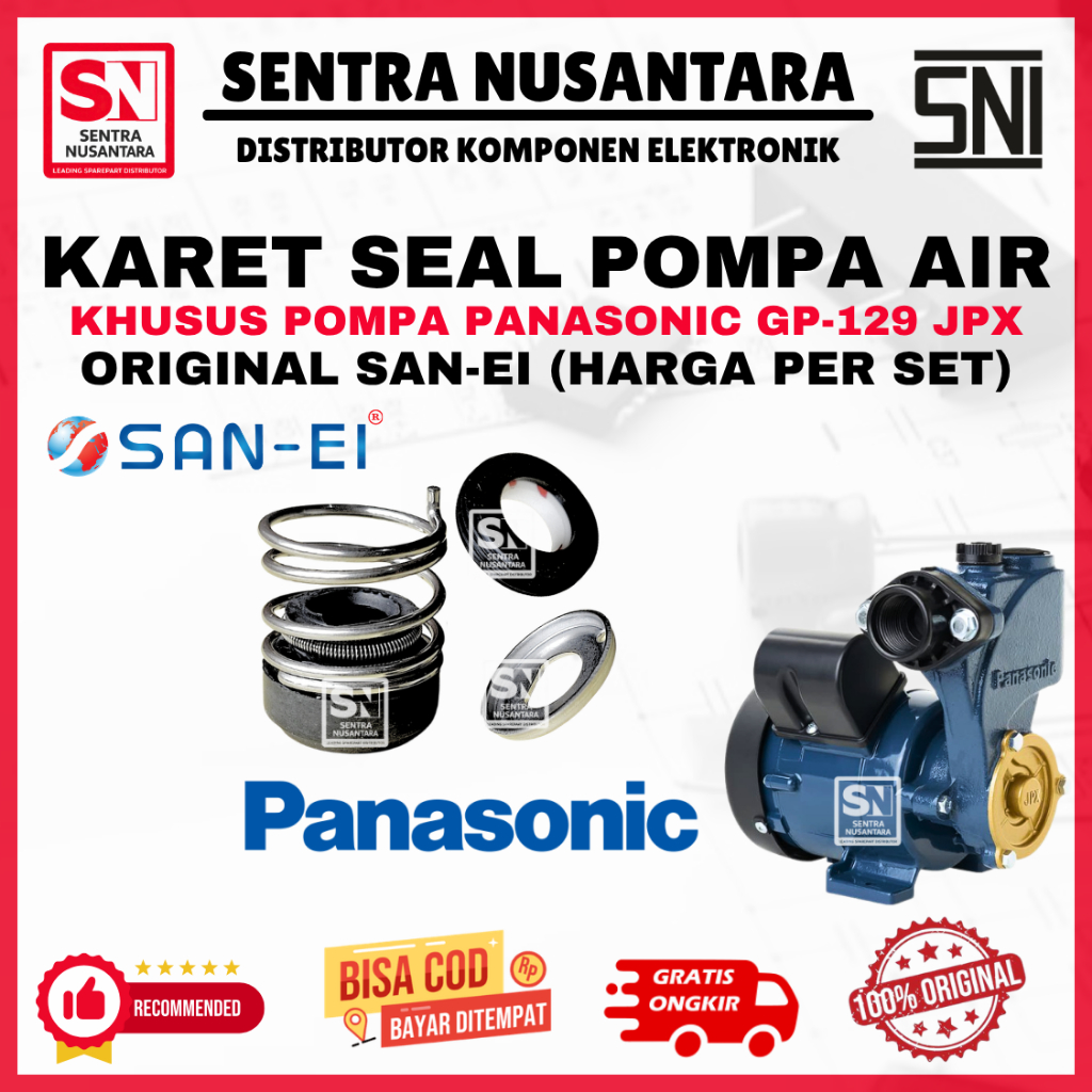 MECHANICAL SEAL PANASONIC GP129JPX GP129 125 Watt San-Ei - Seal | KARET SEAL POMPA AIR PANASONIC GP1