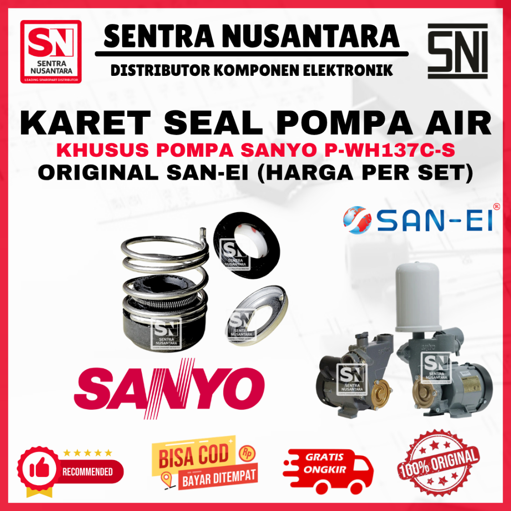 MECHANICAL SEAL SANYO PWH137CS PWH 137 CS 125 WATT San-Ei - Seal | KARET SEAL POMPA AIR SANYO PWH137