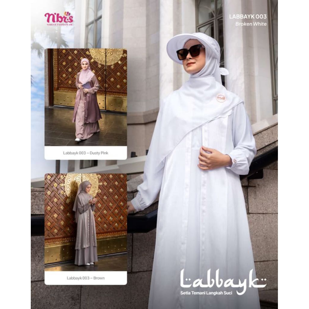 GAMIS PUTIH GAMIS WANITA GAMIS NIBRAS LABBAYK 003 DRESS PUTIH