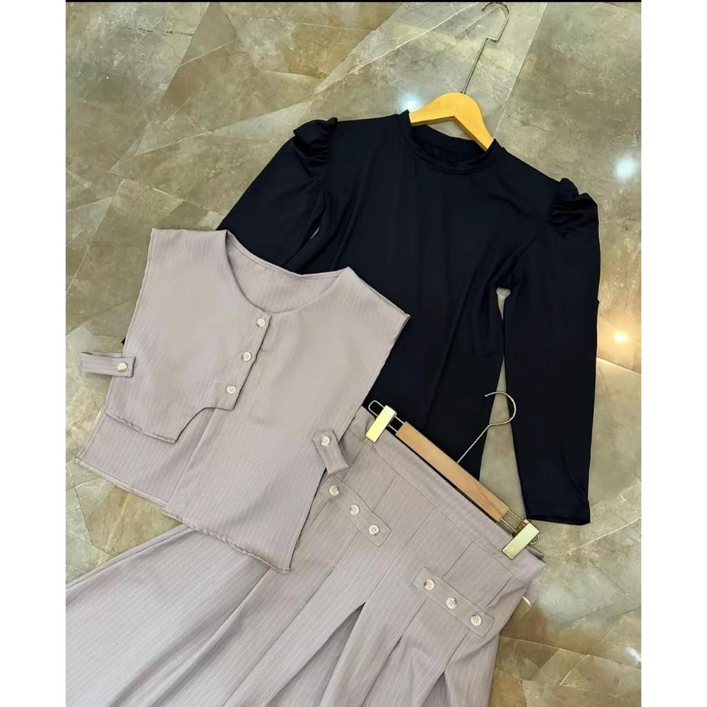 SETELAN ROK 3 IN 1 ROMPI SALUR KATUN ALL SIZE / SET ROK WANITA TERBARU / BAJU FAHSION MUSLIMAH / SET