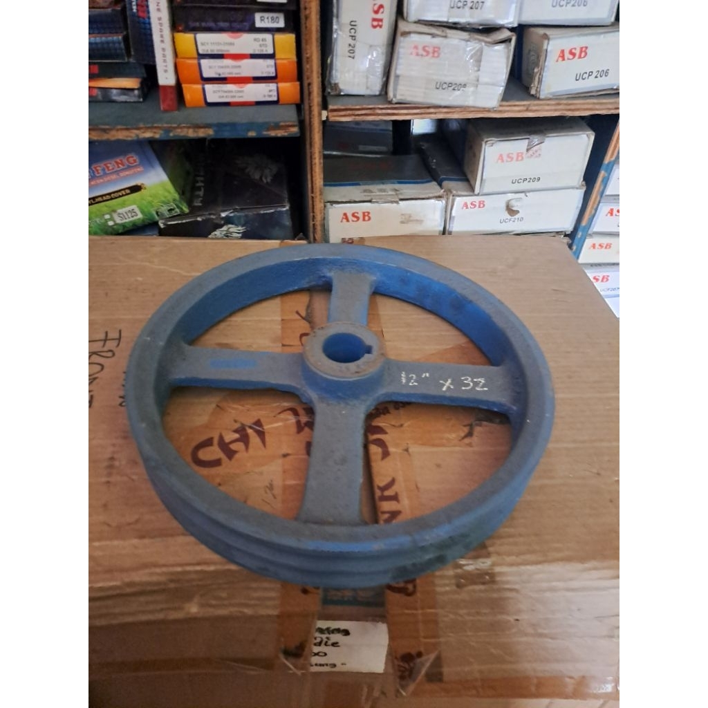 Pully Pulley Pulli Puli Cor Besi B2 12" 12 Inchi Inch As 32 mm 32mm