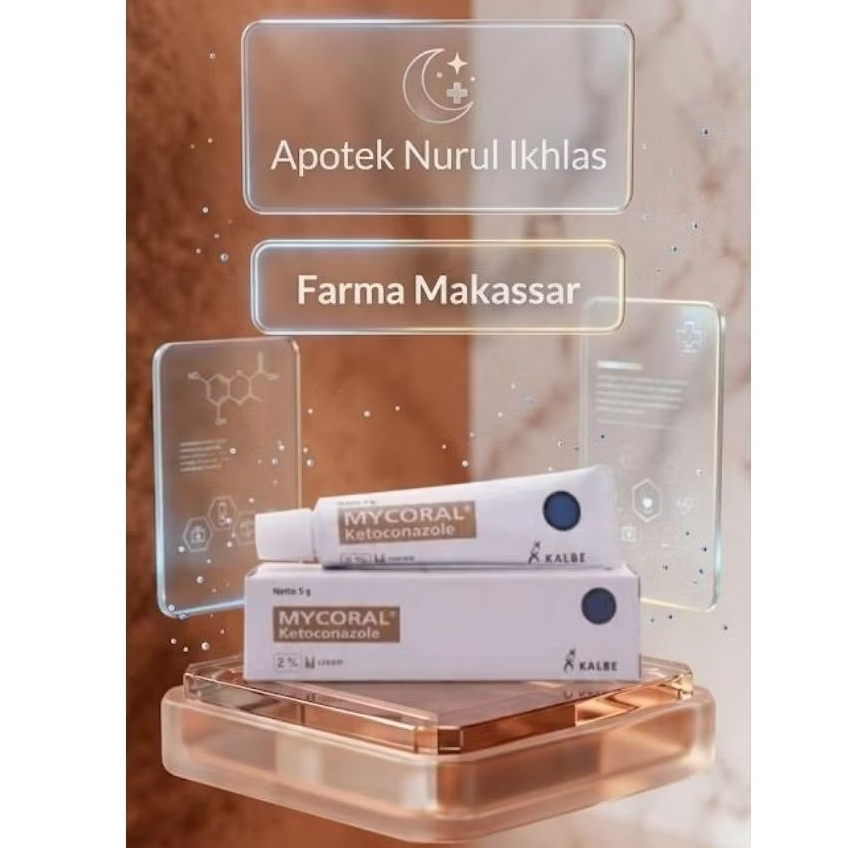 MYCORAL 2% KRIM  5g obat jamur kulit , panu. kurap kutu air