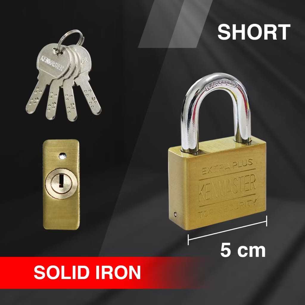 Kenmaster Gembok Komputer Pendek 50MM CK-50S KEY S / Gembok Komputer Key Kuning / Gembok Leher Pende