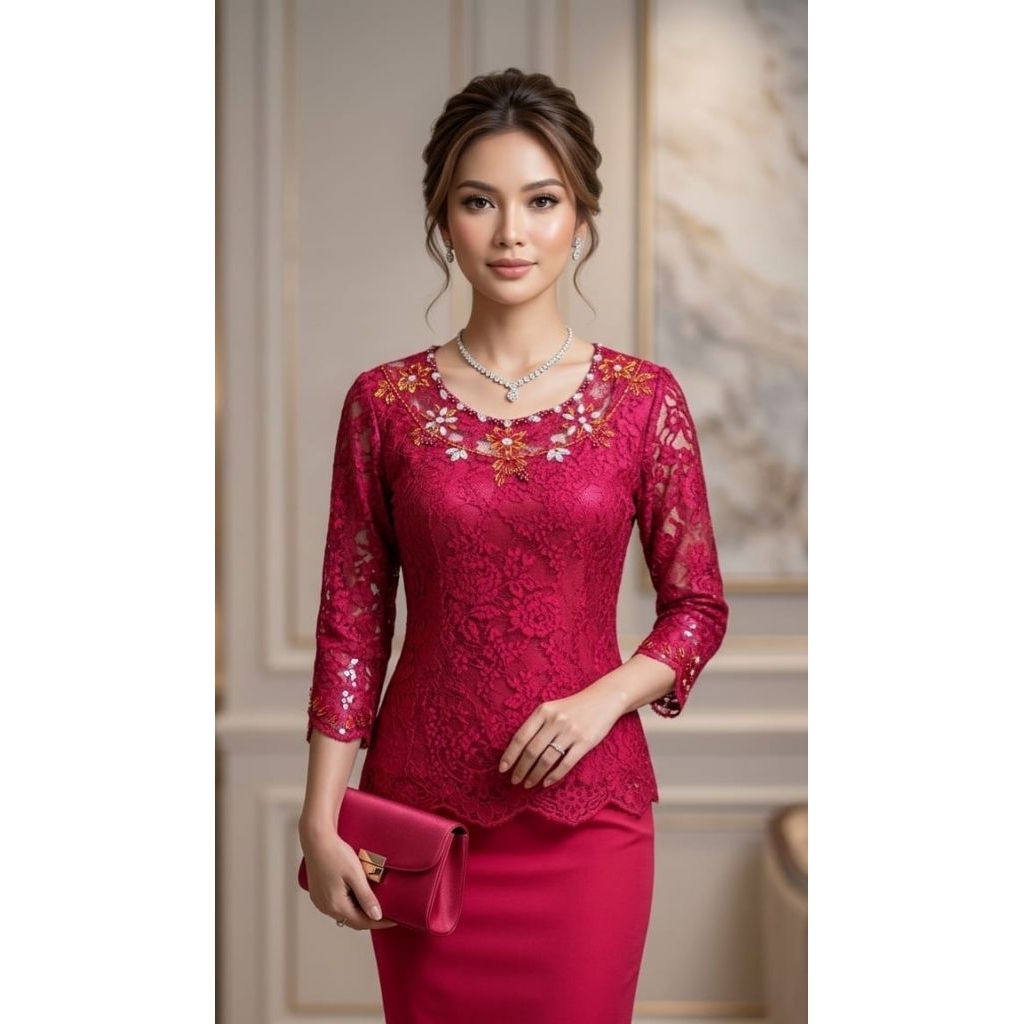 Blus wanita brokat//Blus Brokat payet//blus brokat kekinian//blus brokat modren