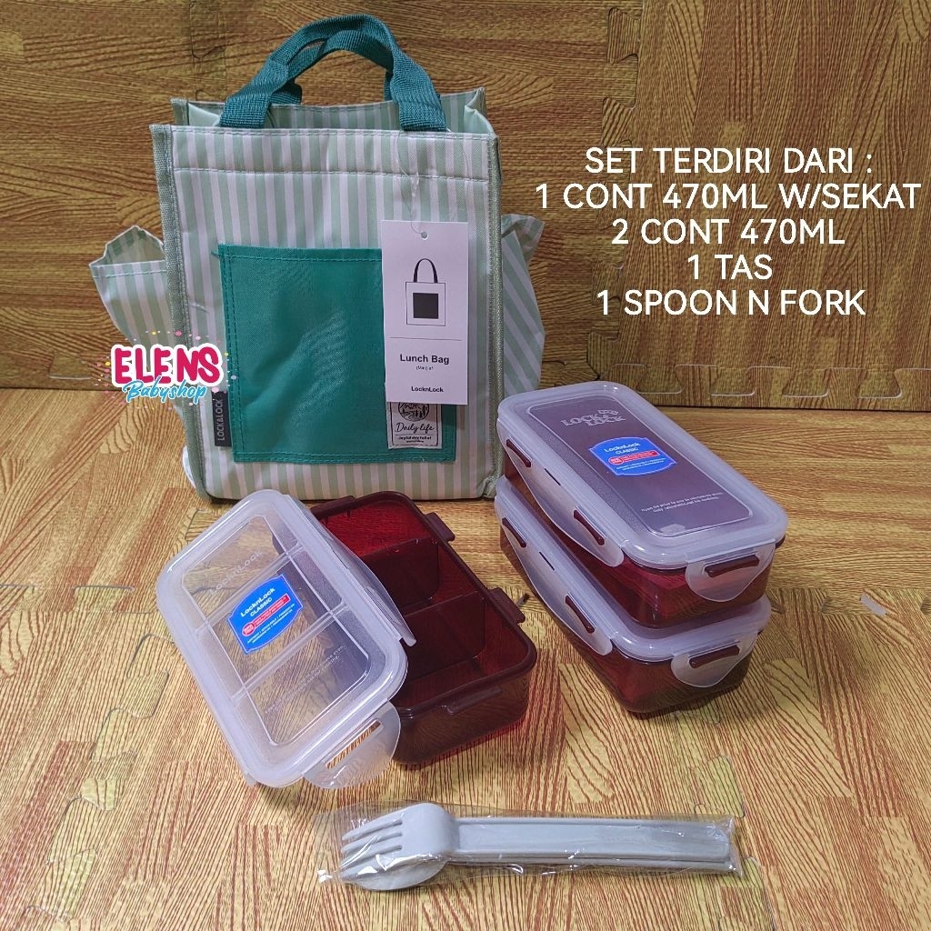 Lock n Lock set lunch box new sekat 3