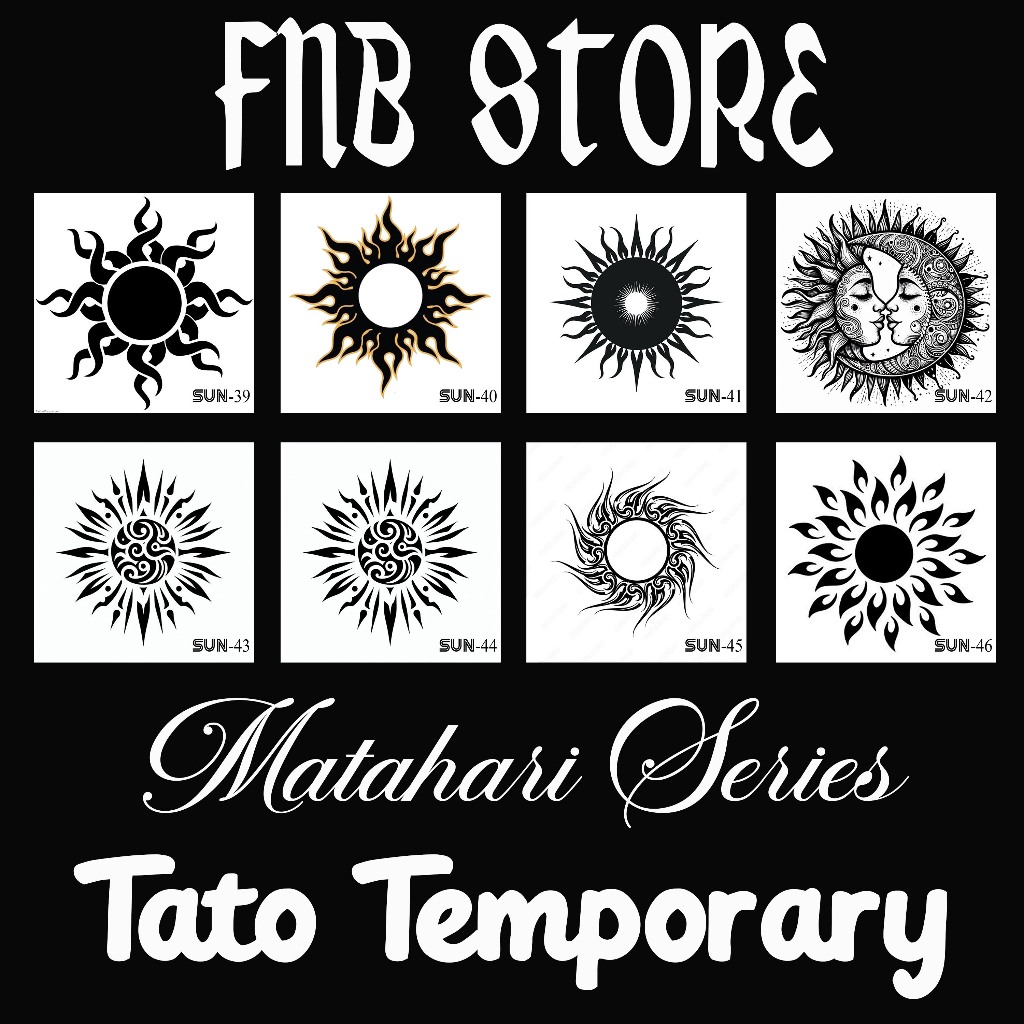 Tattoo Temporary Sticker Tattoo Waterproof Matahari / Sun Series Tahan 5-7 Hari