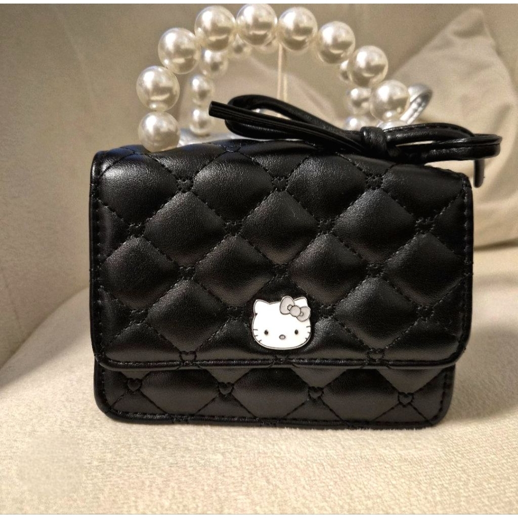 Sanrio tas mini dompet coin Miniso x Hello Kitty lengkap dengan tali panjang