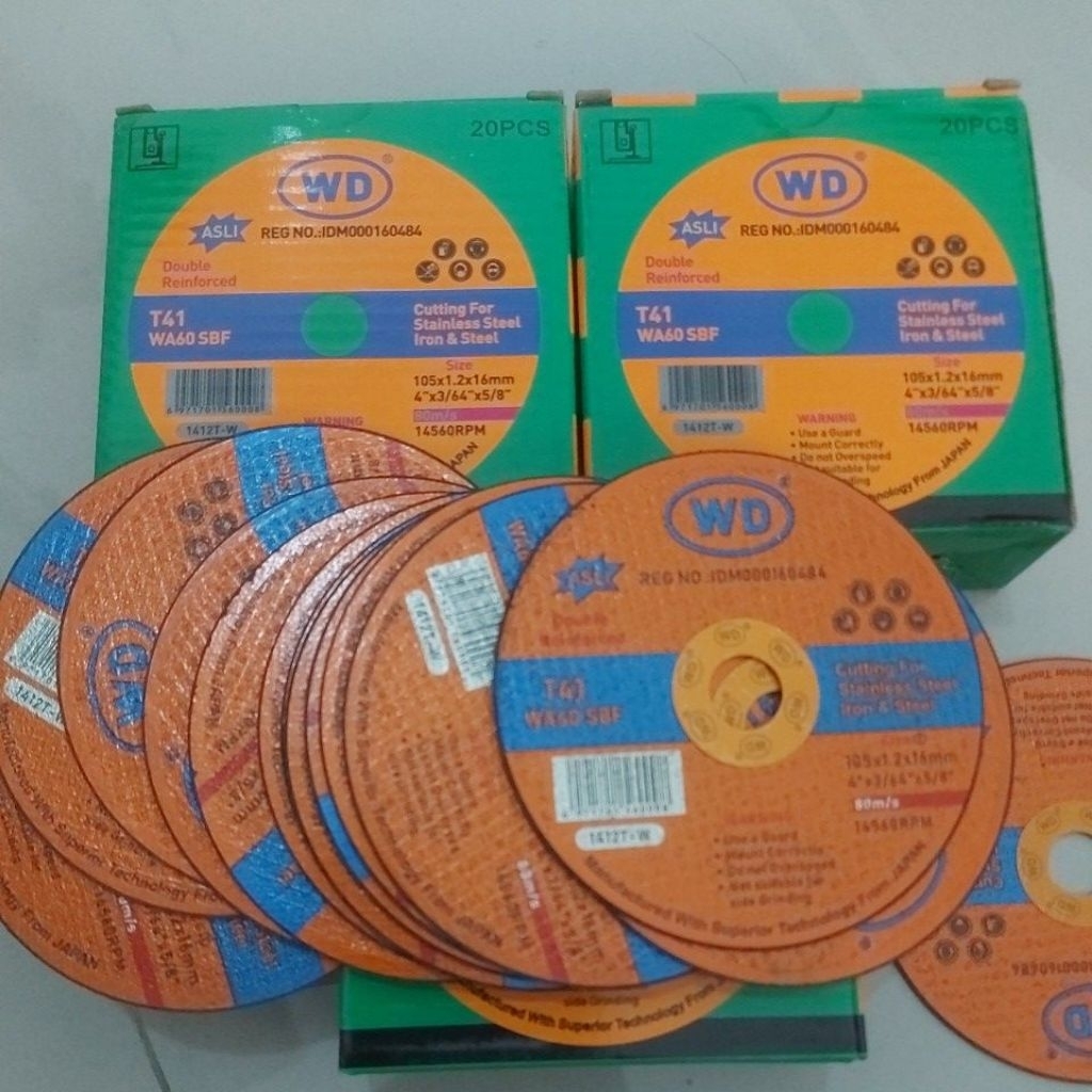 mata gerinda potong WD 4in/1,2mm tajam tahan lama 1box isi 20pcs