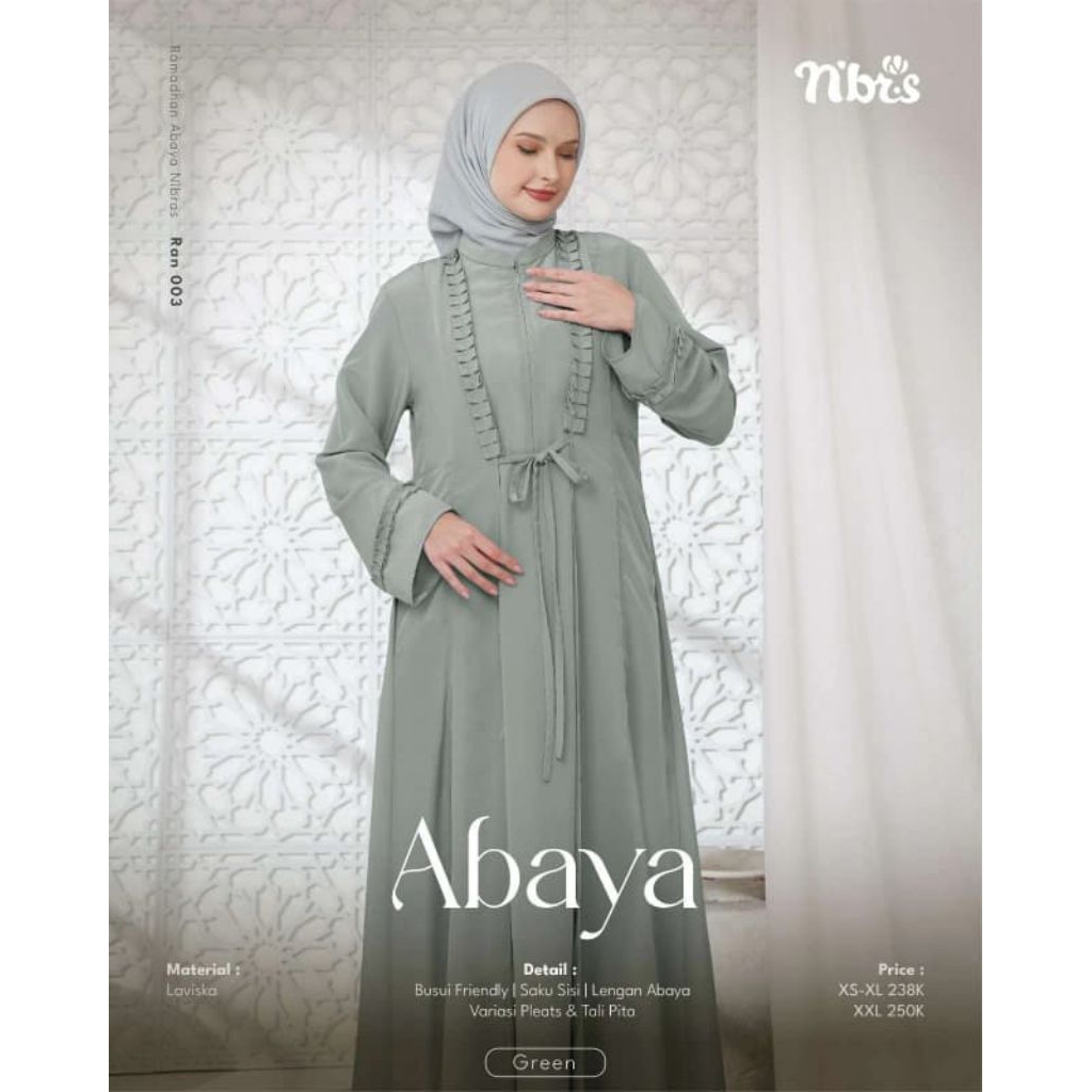 GAMIS WANITA GAMIS NIBRAS RAN 003 GAMIS ABAYA NIBRAS BUSANA MUSLIM WANITA