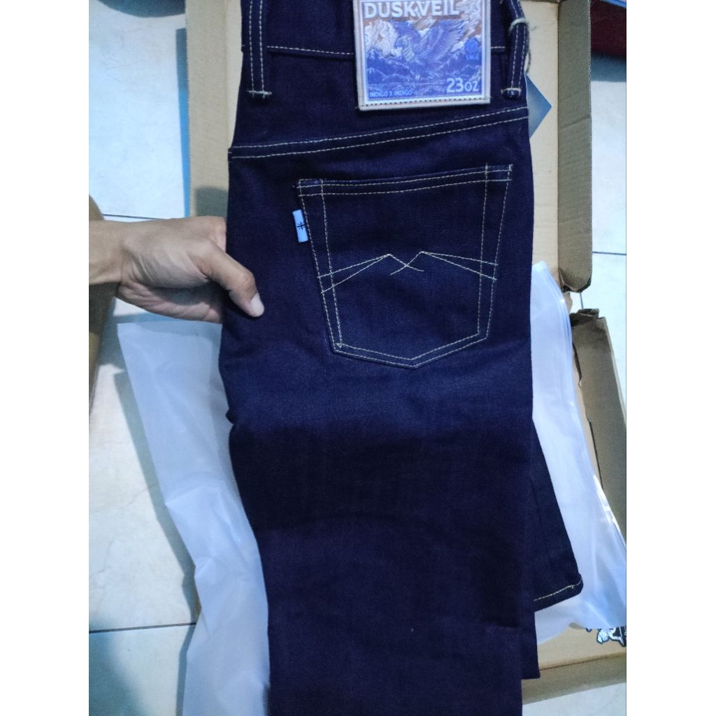 Sage Denim Duskveil 23 oz Deep Indigo X Indigo Unsanforized Redline Selvedge