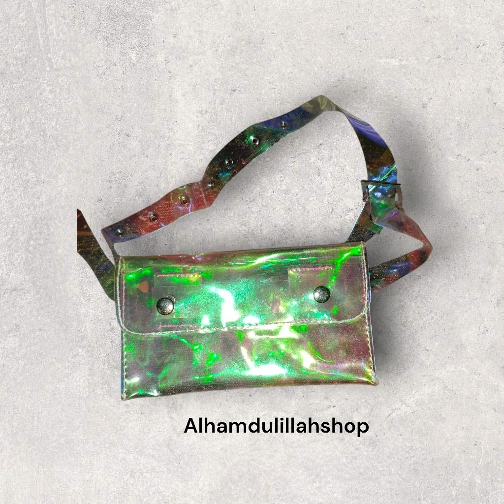 tas pinggang transparan merk naughty
