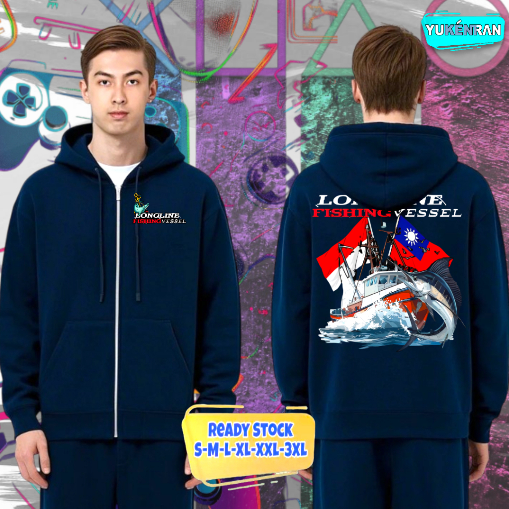 HOODIE ZIPPER PERANTAU STREETWEAR BASIC STYLE LONGLINE FISHING INDO X TAIWAN COTTON FLEECE