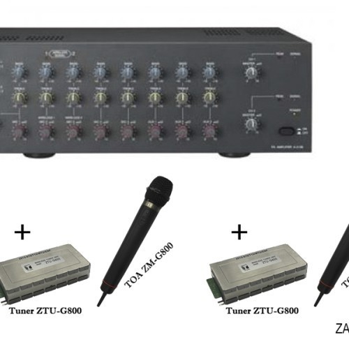 AMPLIFIER TOA ZA-2128 MW + 2 X MIC HANDHELD WIRELESS TOA ZM-800