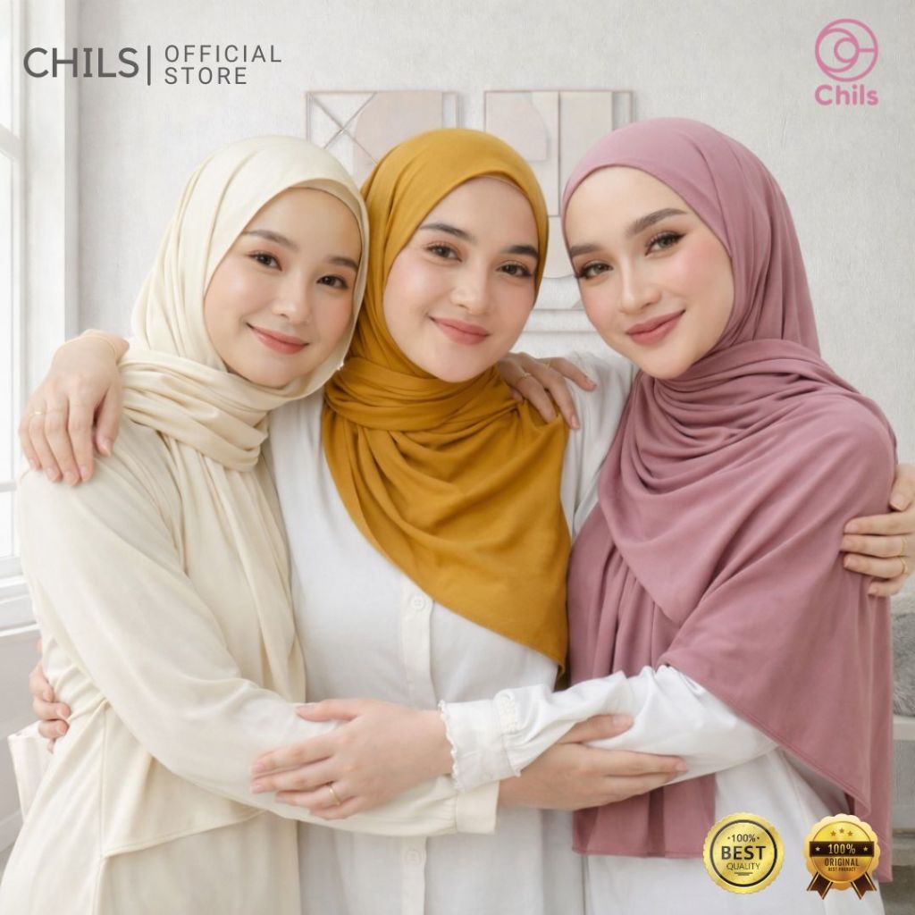 Chils Hijab - Pashmina Jersey 180 x 70 Panjang dan Lebar Hijab Premium Kerudung Jilbab