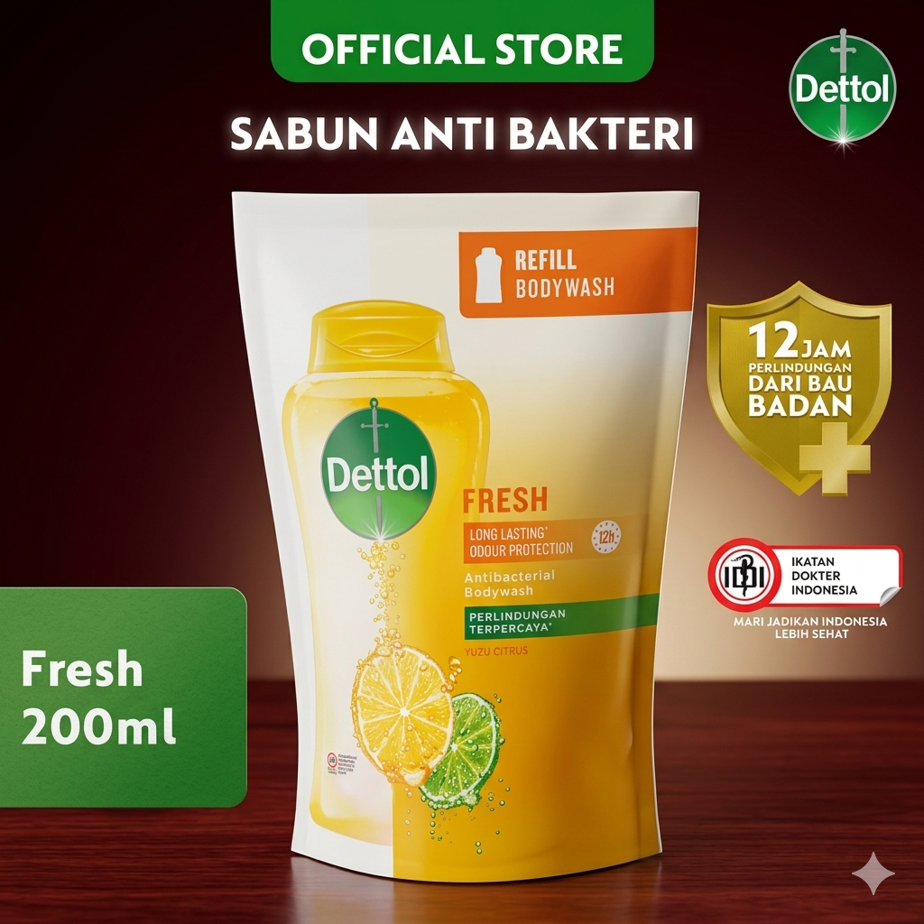 Dettol Sabun Mandi Cair Anti Bakteri - Body Wash - Sabun Mandi Cair - Sabun Dettol 400ml