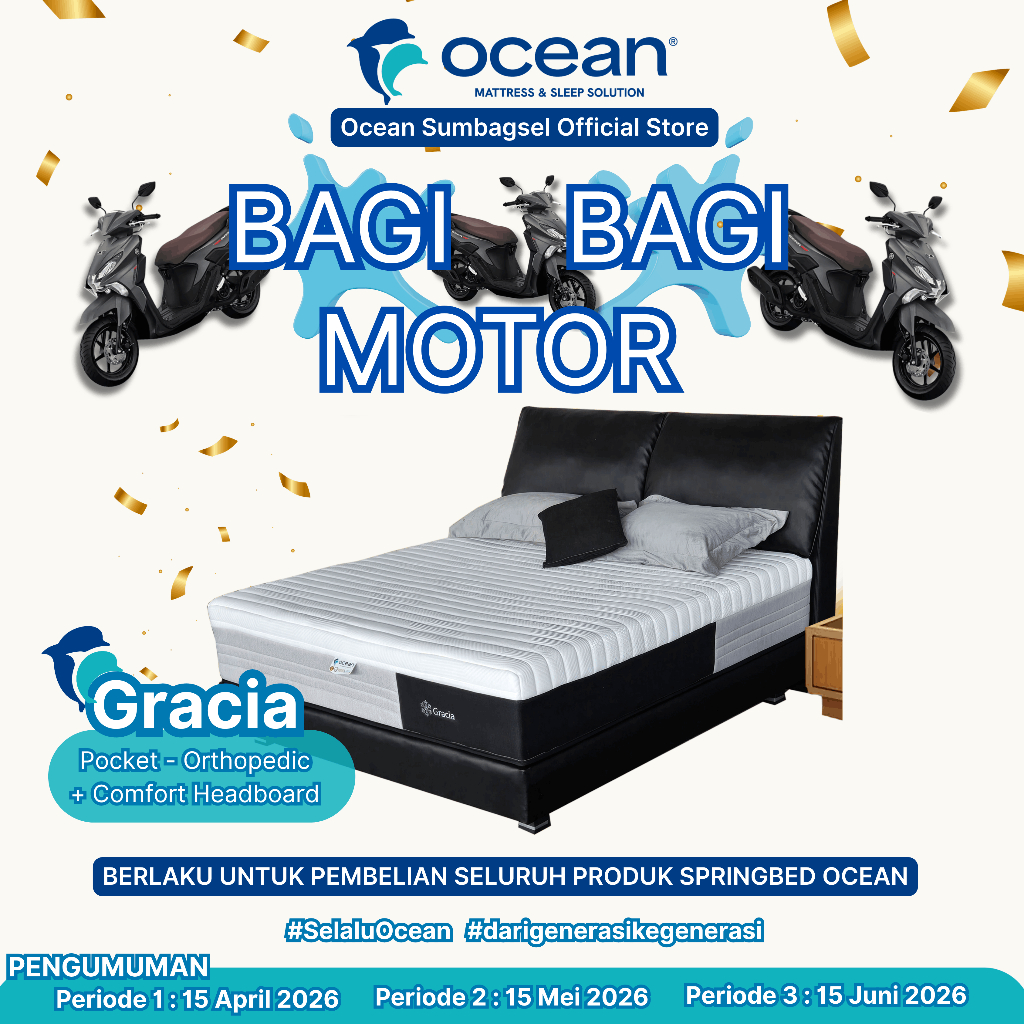 [OOS PTC] Springbed Ocean Gracia (37 cm) – Zero Motion Transfer, Orthopedic Support, Ultra Cool Fabr
