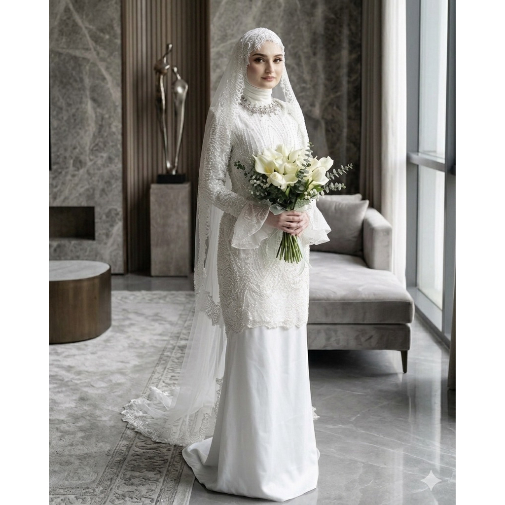 gaun pengantin Malaysia Melayu gaun akad gaun walimah wedding dress gaun melayu gaun pengantin