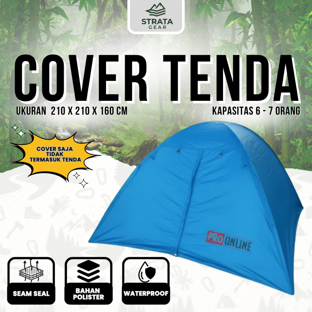 Outer Layer Tenda Camping – Penutup Atap Anti Air & Pelindung Tambahan (Tanpa Bagian Dalam)