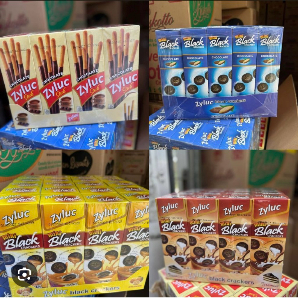Biskitop Zyluc Stick Coklat Kotak / Mini Box / Black Cracker isi 20 peck