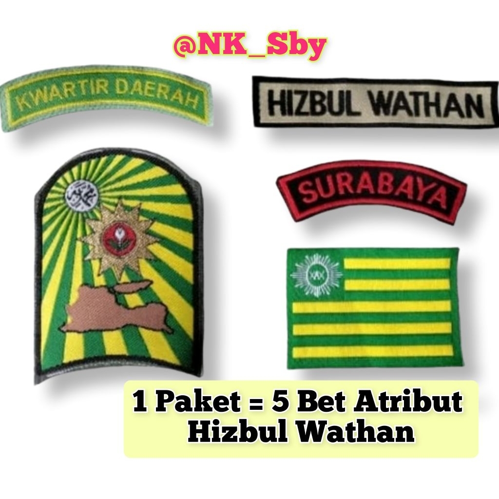 1 PAKET = isi 5 Bet Atribut Seragam Hizbul Wathan | Bet / Badge ATRIBUT SERAGAM HW  " HIZBUL WATHAN 