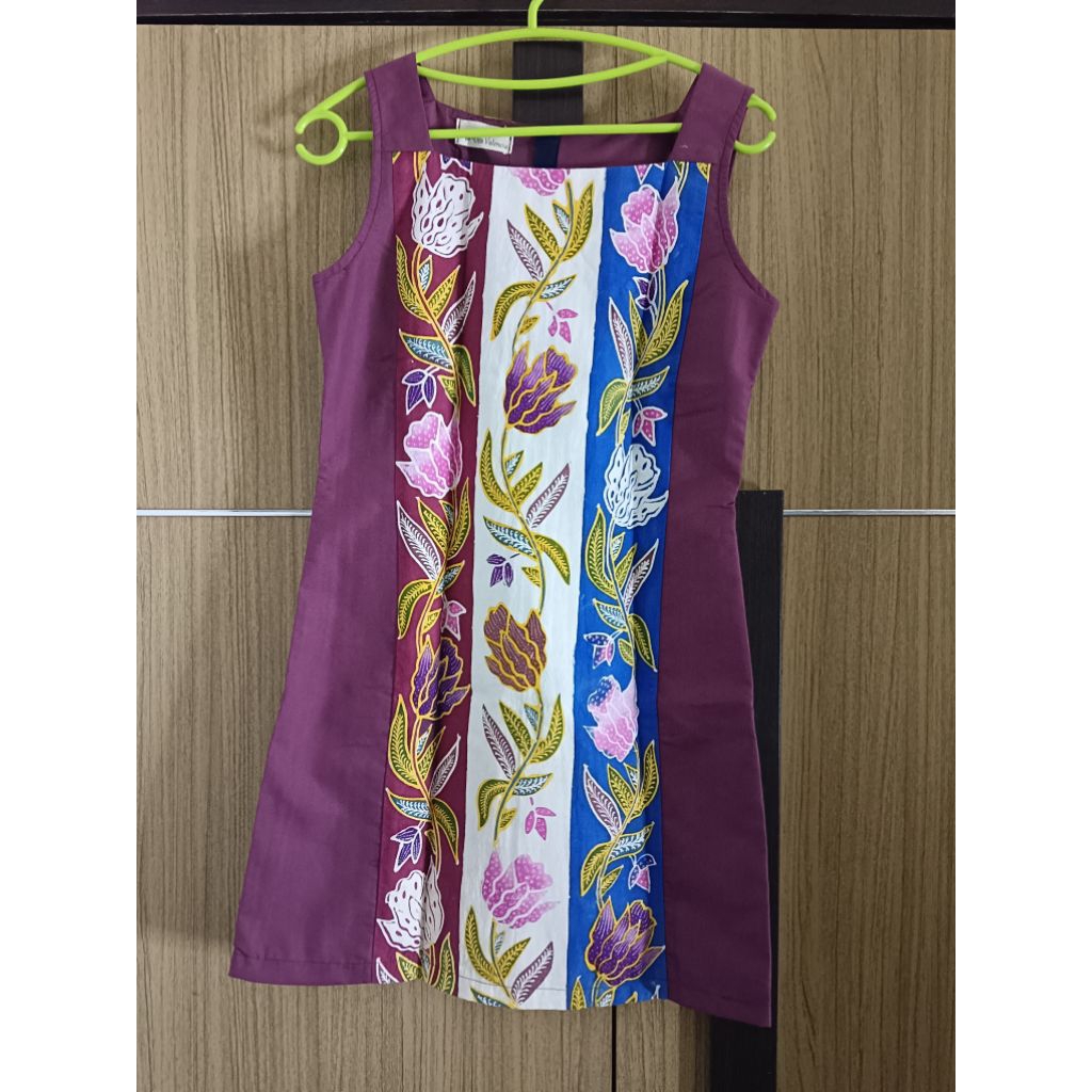 Dress Batik Ungu Bunga | Batik Kultur | Ld 88-pb 80 | RTA