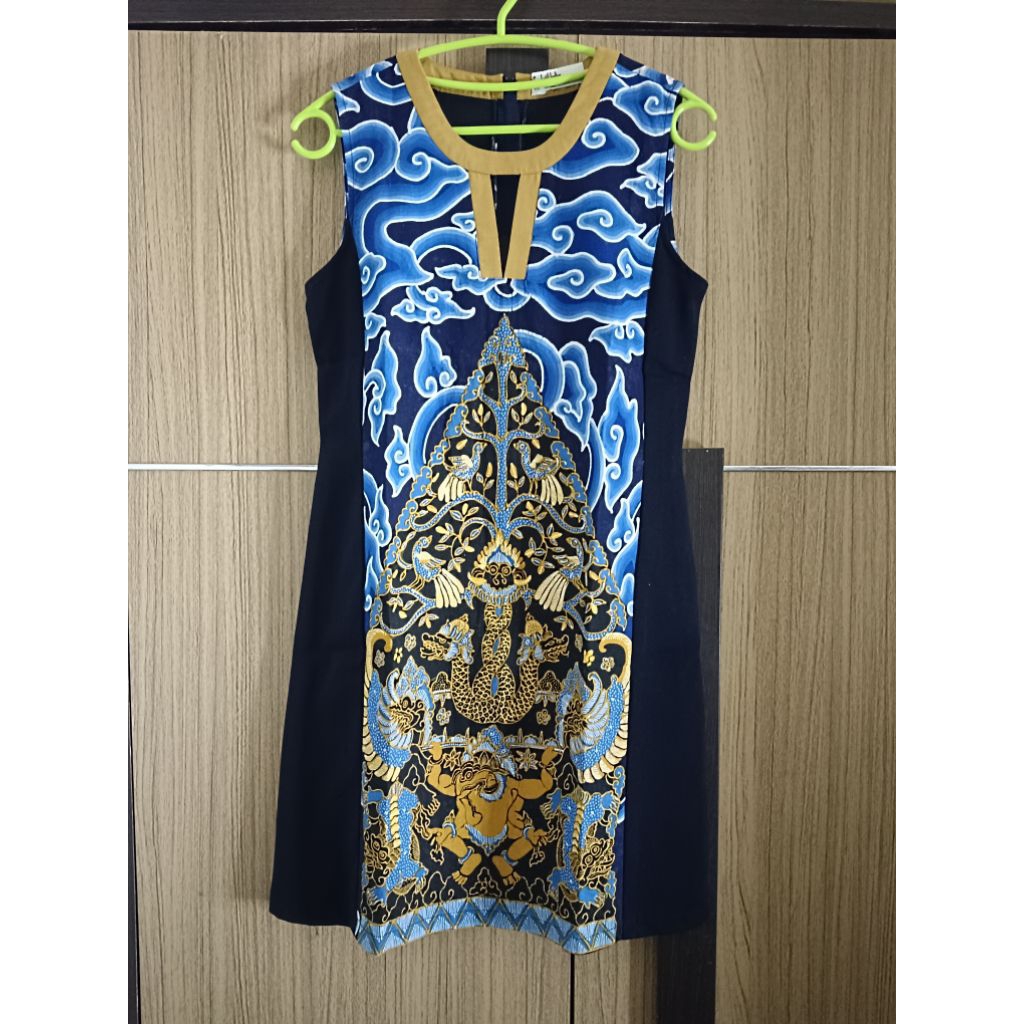Dress Navy Batik Naga | Batik Kultur | Ld 90-pb 86 | RTA