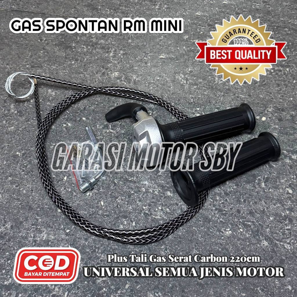 HANDLE GAS MOTOR SELONGSONG GAS KONTAN SLONSONG GAS SPONTAN BODY BLACK & SILVER THAILAND + TALI KABE