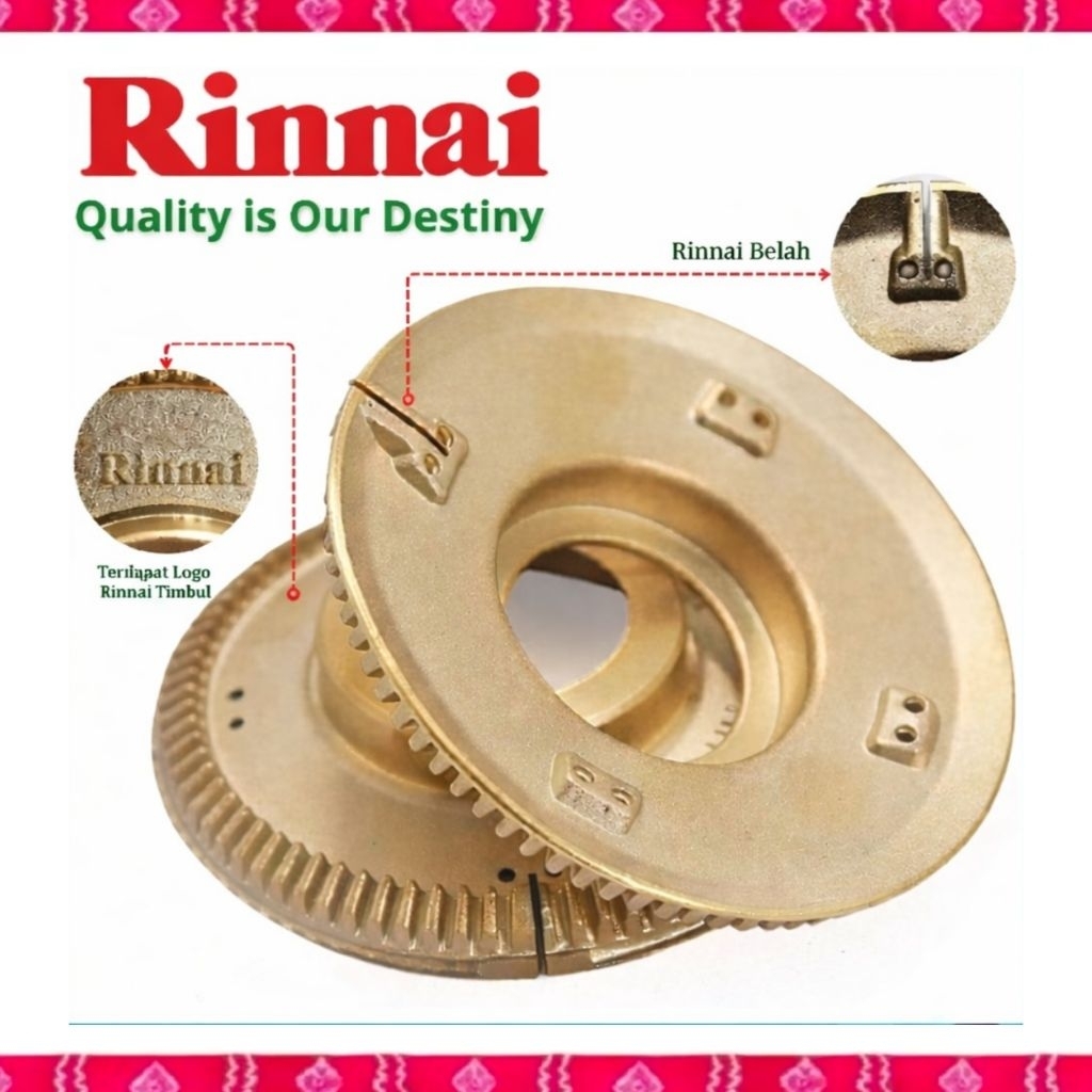 burner kuningan kompor rinnai 522A/712A original
