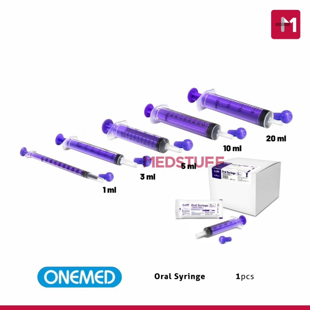 Onemed Oral Feeding Syringe 1ml 3ml 5ml 10ml 20ml/Alat Bantu Makan hewan/Spuit Enteral Tanpa Jarum 3