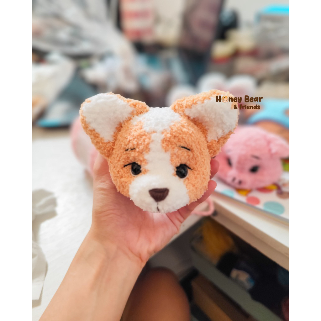[ CORGI DOG ] Corgi Head Amigurumi Keychain | Gantungan Kunci Kepala Corgi Anjing