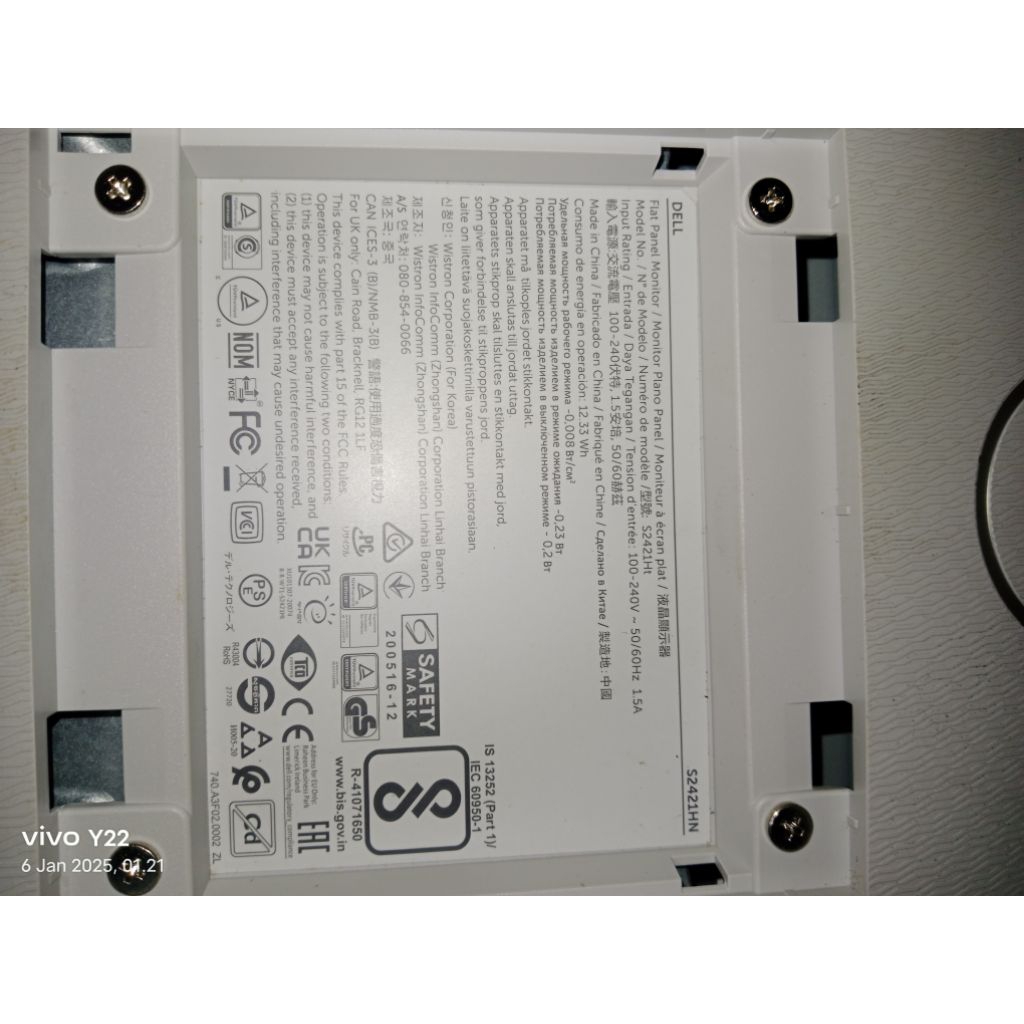 monitor DELL model S2421HN