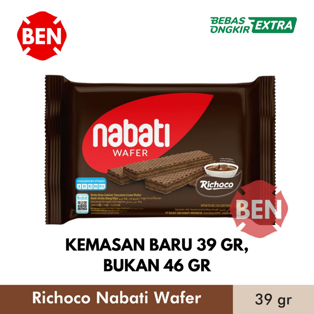 Richoco Nabati Wafer 46g 46gr 46 g gr Coklat Chocolate 2000 50g 50gr