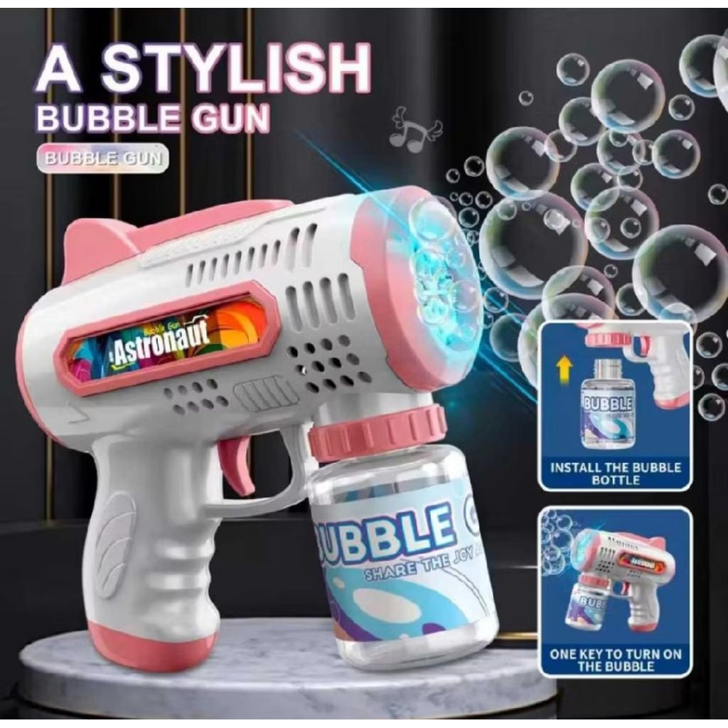 Mainan Tembak-Tembakan BubbleGun Astronot Untuk Anak - Anak Otomatis / Mainan Anak Tembakan Balon Sa