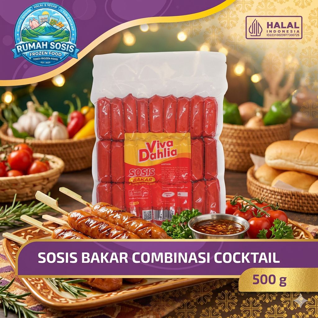 Rumah Sosis Vida cocktail sosis bakar ayam & sapi 500gram