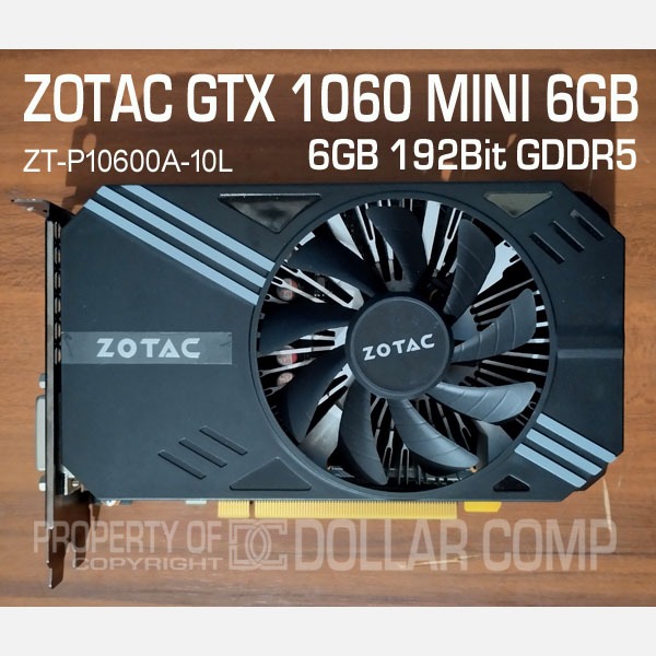 VGA CARD GPU NVIDIA GTX1060 ZOTAC GTX 1060 MINI 6GB 192Bit GDDR5 tag GTX 1650 SUPER GTX 1660 RX 580 