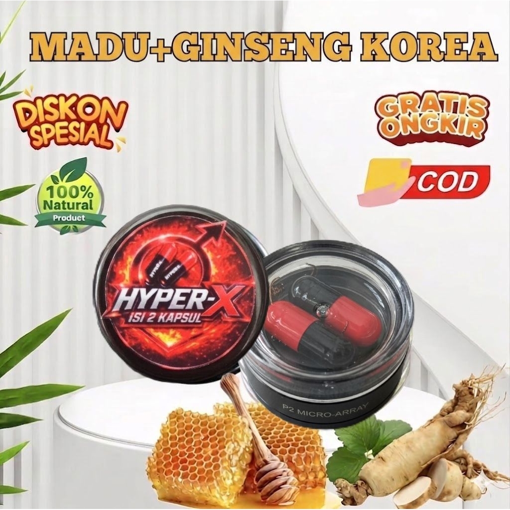 Madu Herbal Honey Hyper-X Isi 2 Kapsul | Suplemen Herbal Pria Dewasa | Praktis & Premium | COD & Gra