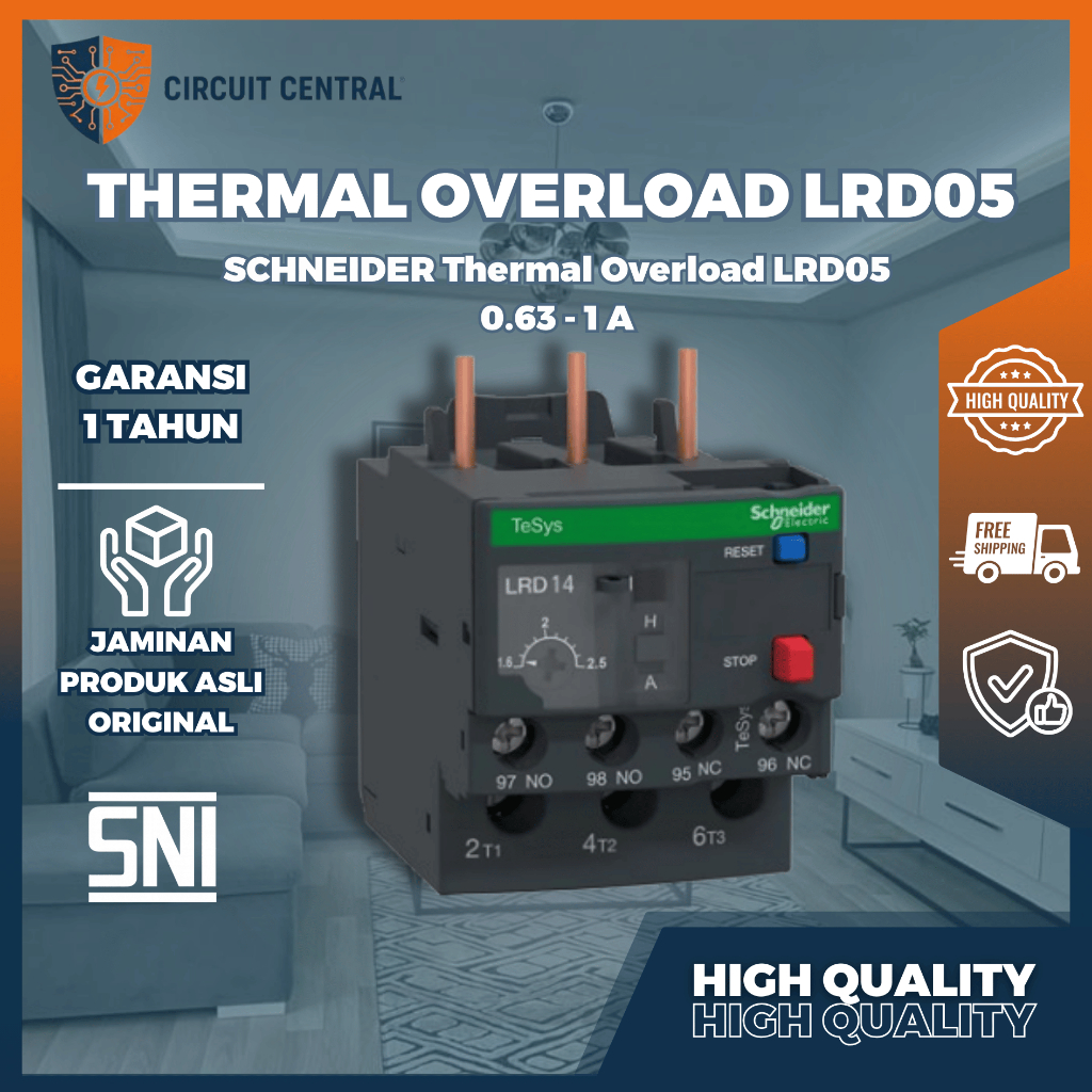THERMAL OVERLOAD SCHNEIDER RELAY LRD PROTEKSI MOTOR LISTRIK OVERLOAD