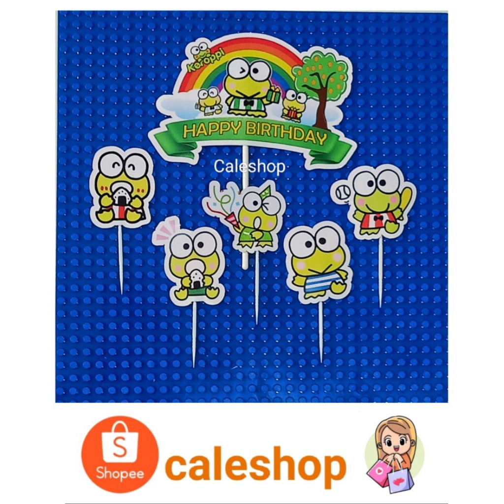 Caleshop Topper Kertas Kue Ulang Tahun Keroppi Keropi Kodok