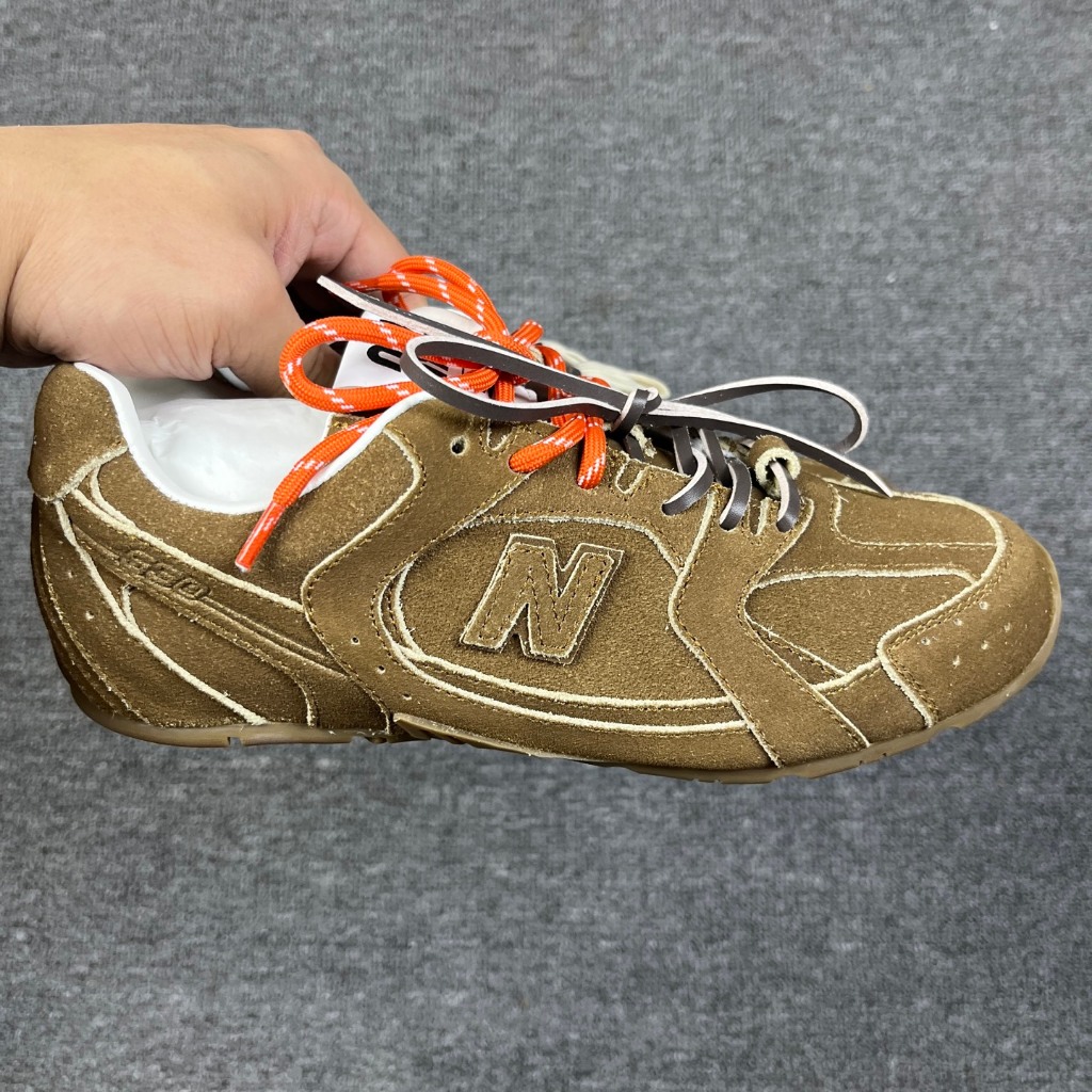MIU MIU ×  NB530 SL "Ecru" Unisex Flat Sole Trainer Retro Casual Shoes Luxury Collaboration
